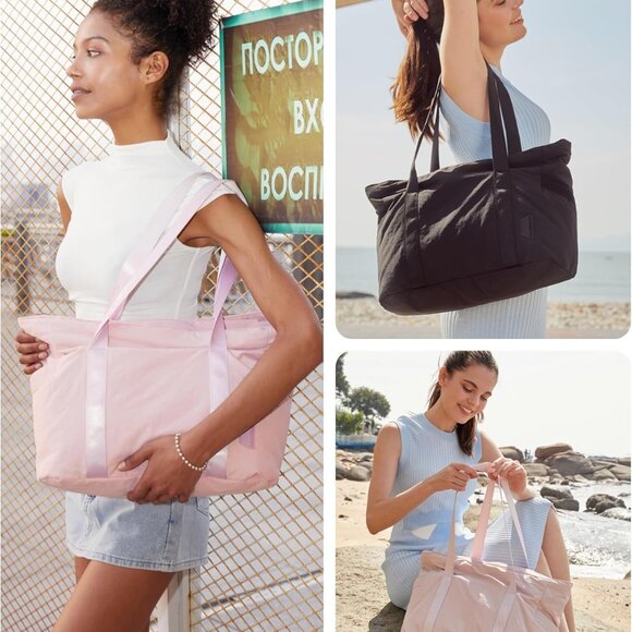 Tote Bag for Women with Zipper, Gym tote with Compartments, Work Tote Nurse Danc - Picture 2 of 7